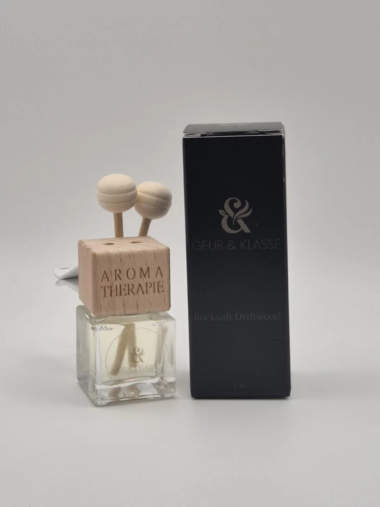 Verpakking autoparfum rocksalt driftwood versie met stokjes