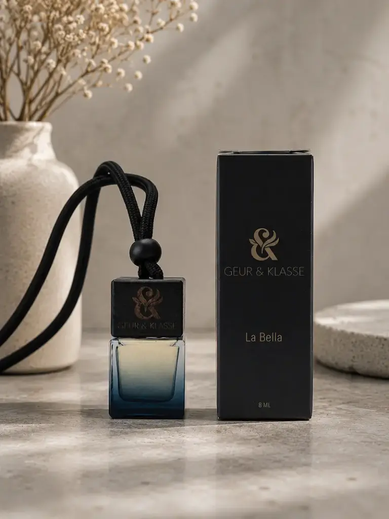 Verpakking Autoparfum La Bella- Vooraanzicht