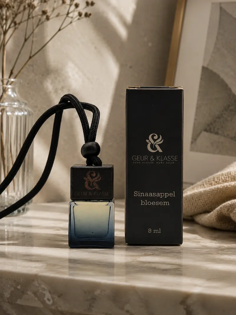 Autoparfum sinaasappelbloesem close-up