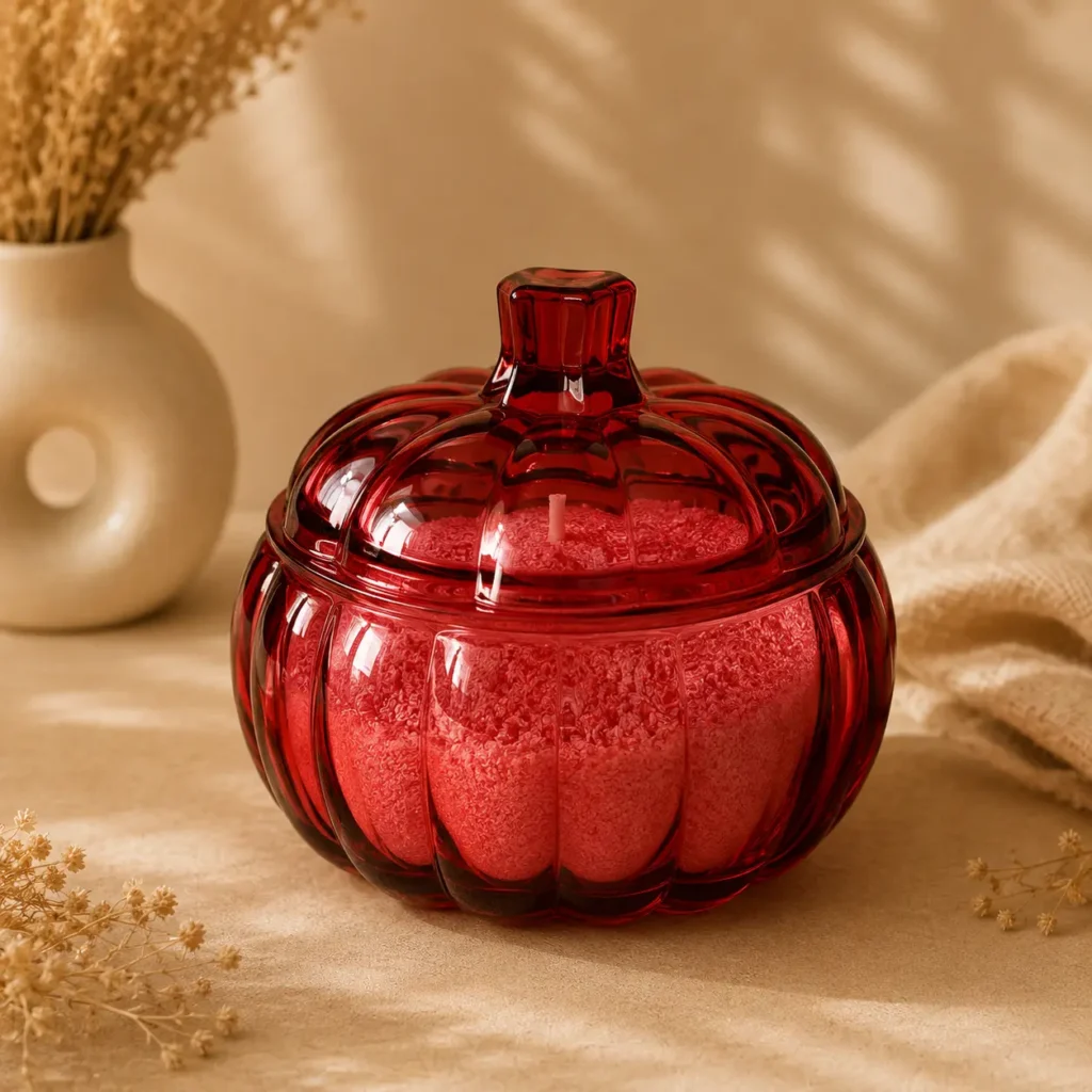 Ruby Glow – Rood/roze glazen pompoen