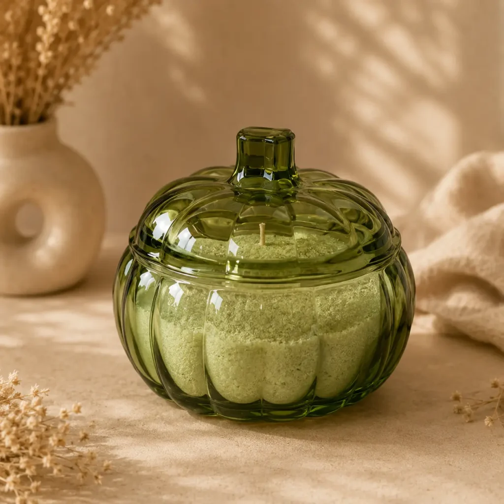 Olive Glow – Groene glazen pompoen