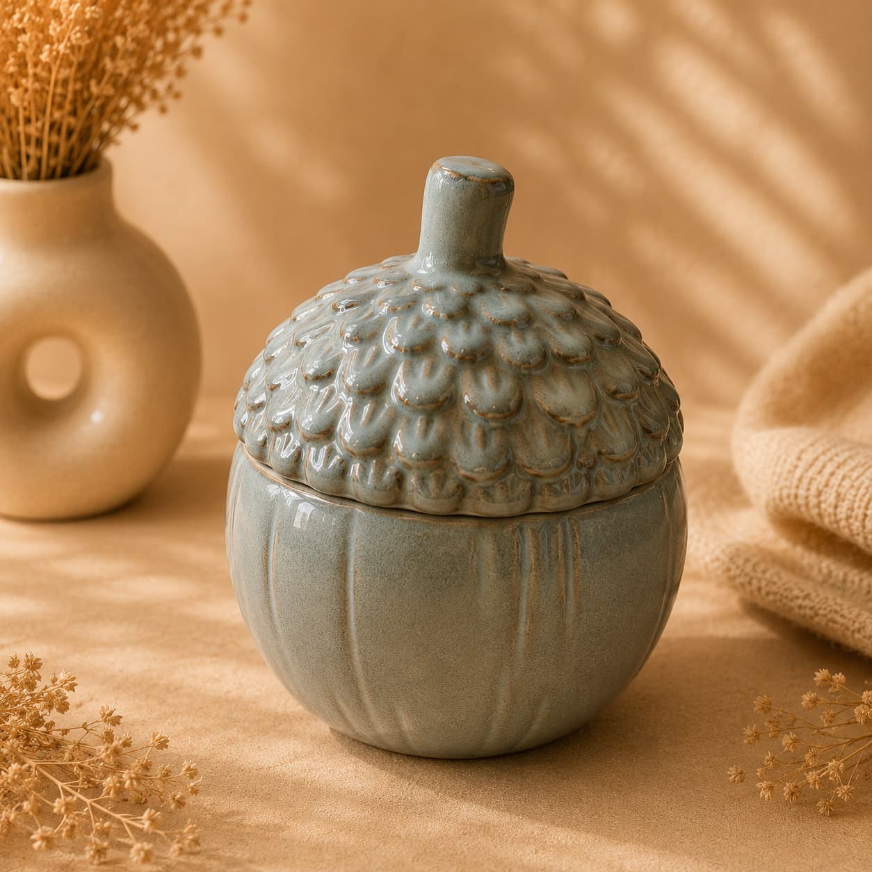 Soft Acorn – Eikelvormig bakje licht/beige - Afbeelding 1