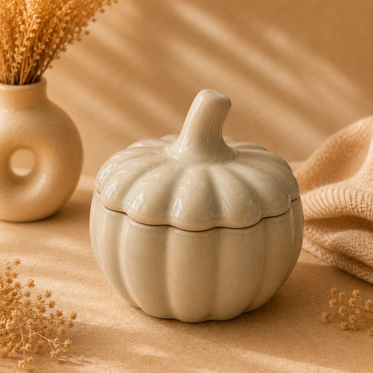 Cozy Pumpkin – Beige pompoenbakje - Afbeelding 1
